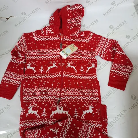 NOROZE JACQUARD PRINT CHRISTMAS ONESIE SIZE 7/8