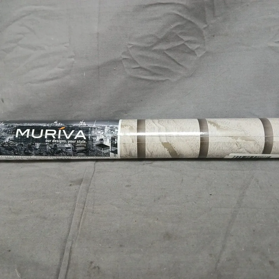 MURIVA WOODGRAIN PANEL WALLPAPER ROLL IN NATURAL (10.05M X 0.53M)