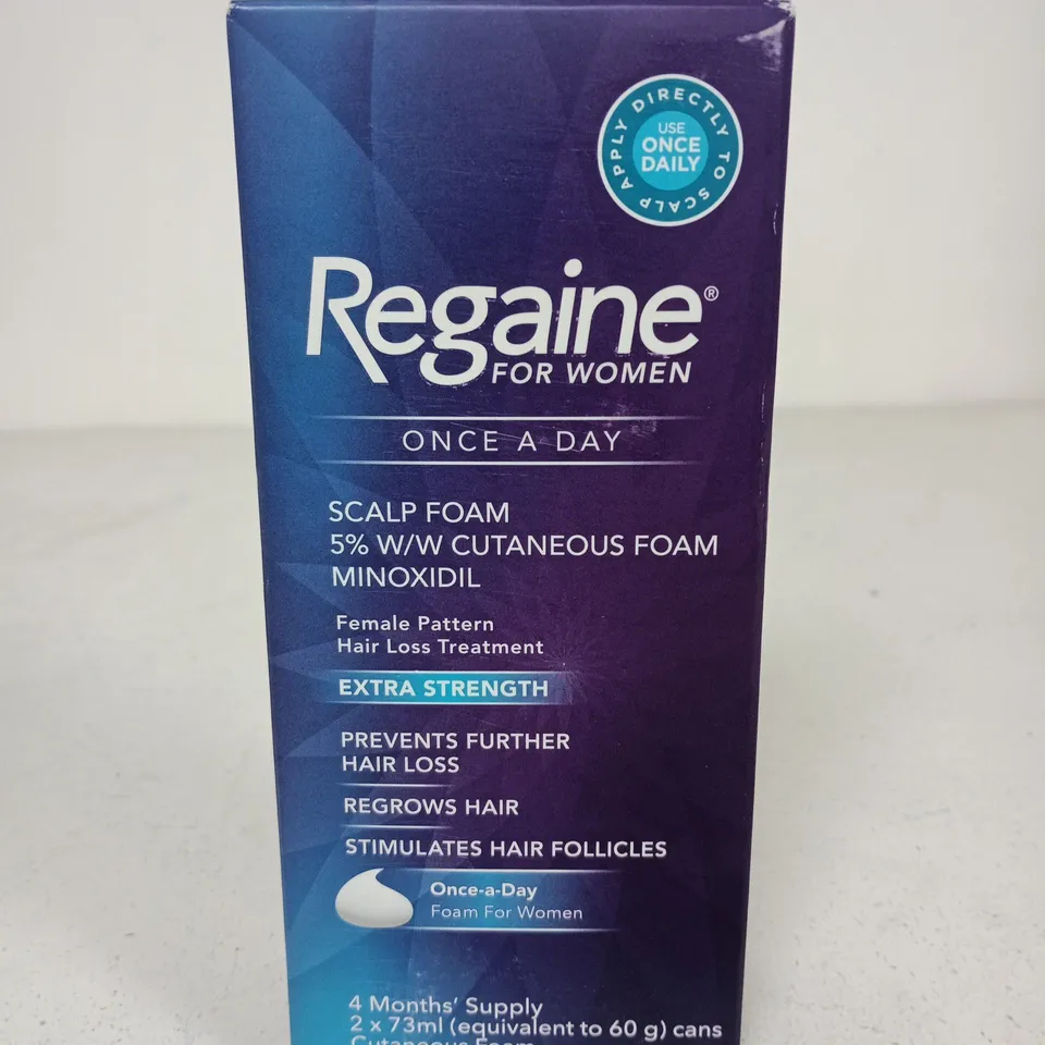 REGAINE FOR WOMEN SCALP FOAM MINOXIDIL 5% – ONCE A DAY, 4 MONTHS' SUPPLY (2 X 73ML CANS)