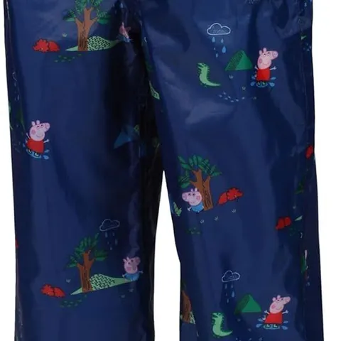 BRAND NEW REGATTA KID' PEPPA PIG PACK-IT OVER TROUSERS IN NEW ROYAL SIZE 12-18M