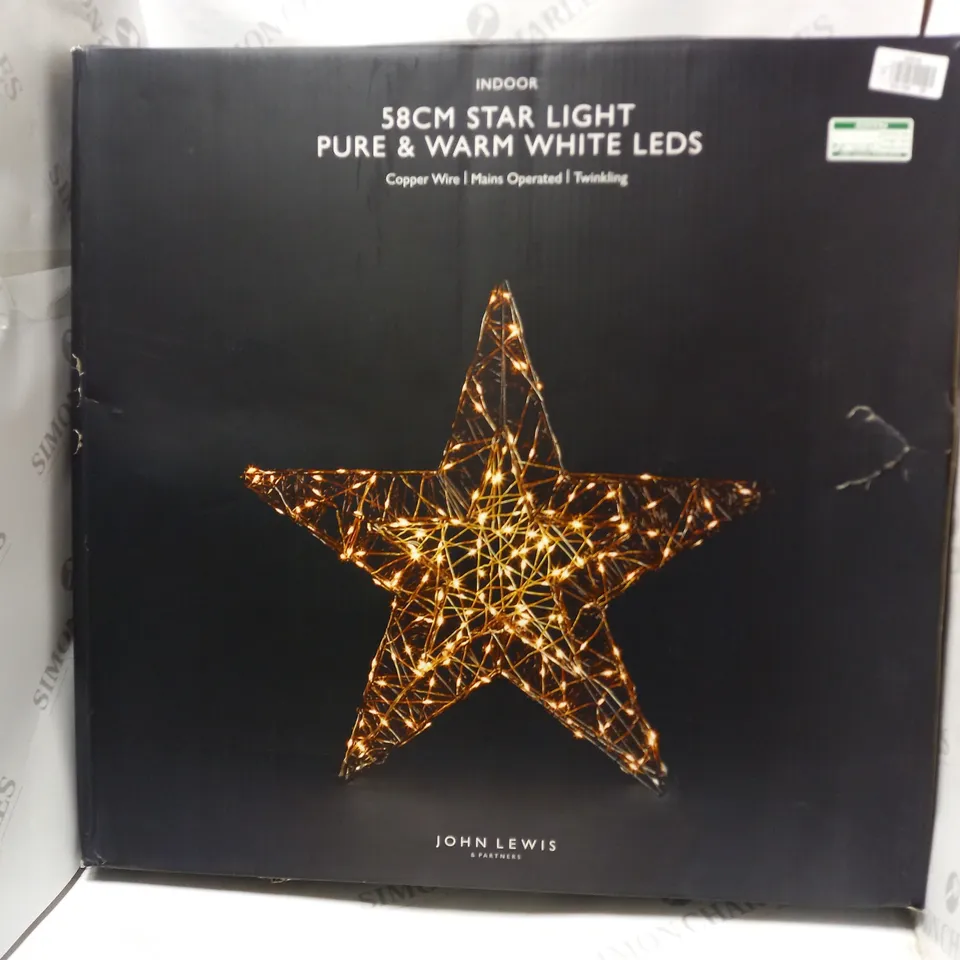 BOXED INDOOR 58cm STAR LIGHT PURE & WARM WHITE LEDS