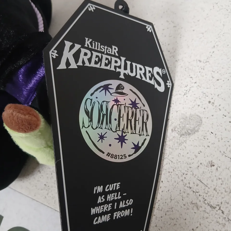 BRAND NEW KILLSTAR KREEPTURES PLUSH TOY – BLACK DEMON PLUSH WITH PURPLE ACCENTS