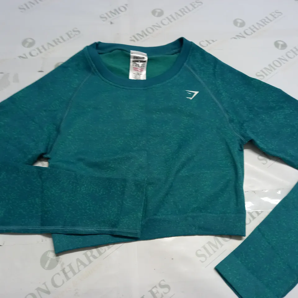 GYMSHARK GREEN TRAINING JUMPER - S