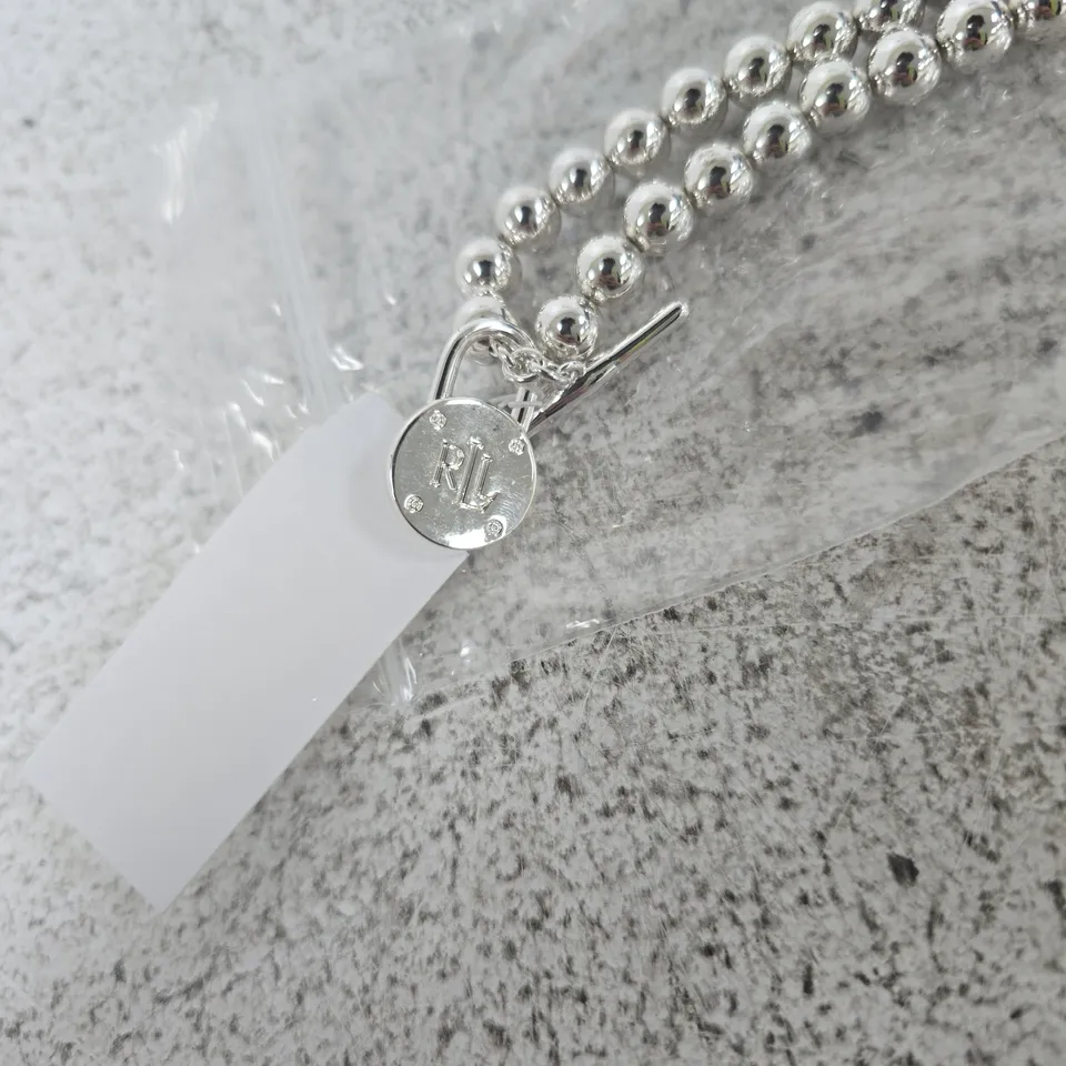LAUREN RALPH LAUREN BEAD NECKLACE – SILVER-TONE