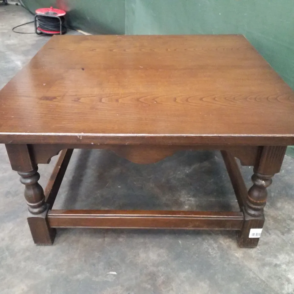 ANTIQUE MAHOGANY VENEER COFFEE TABLE 