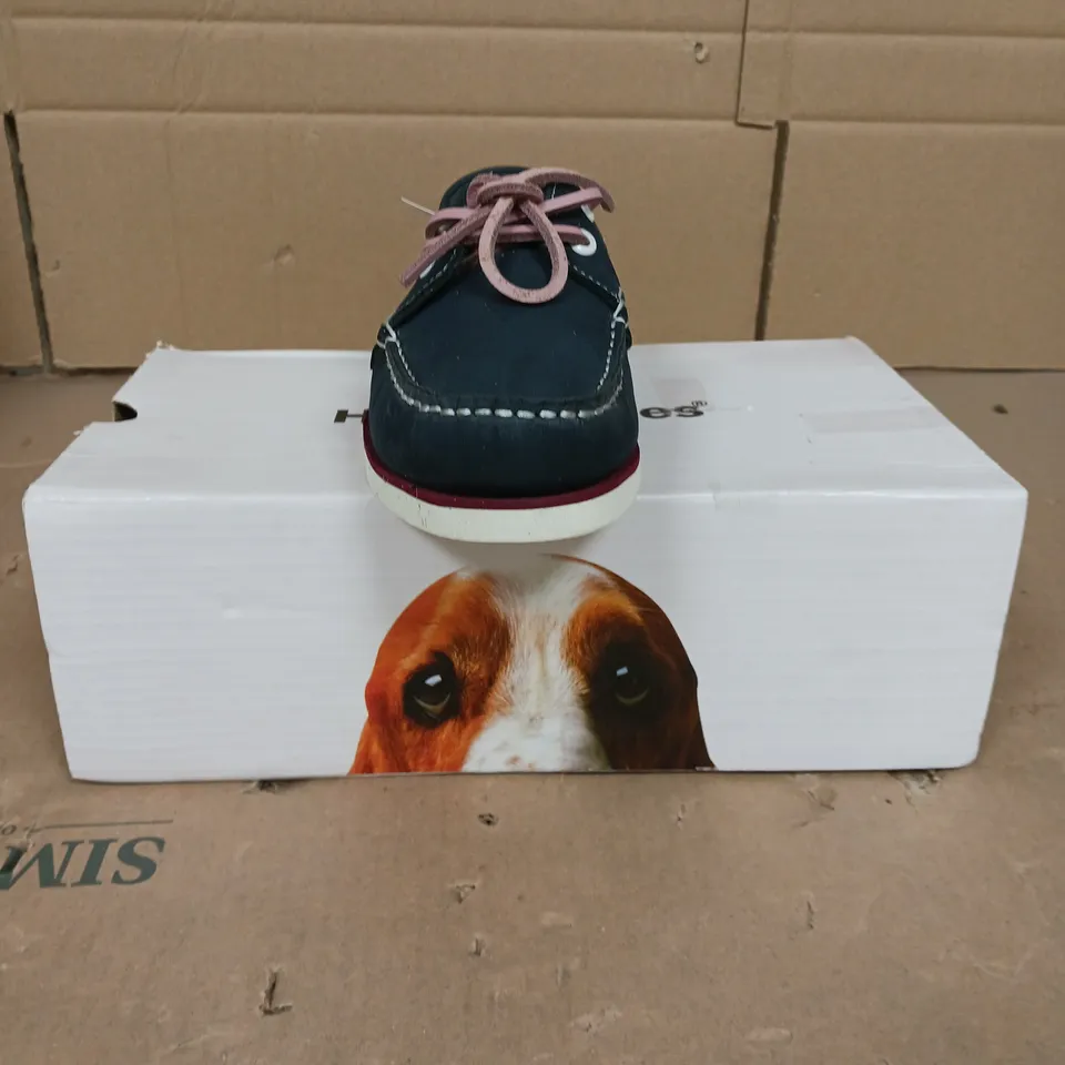 HUSH PUPPIES HATTIE BOAT SHOES NAVY/PINK SIZE 3