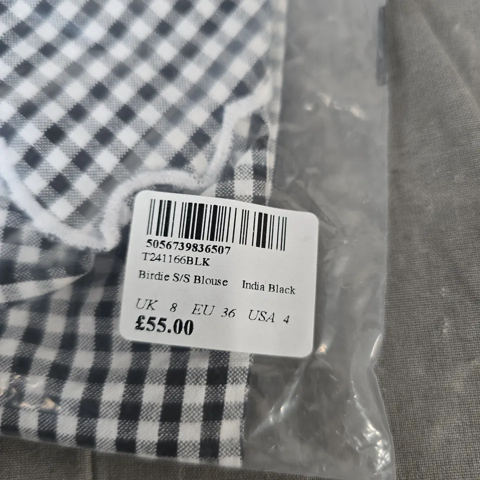 NOBODY'S CHILD BIRDIE S/S BLOUSE – UK 8 (EU 36), INDIA BLACK