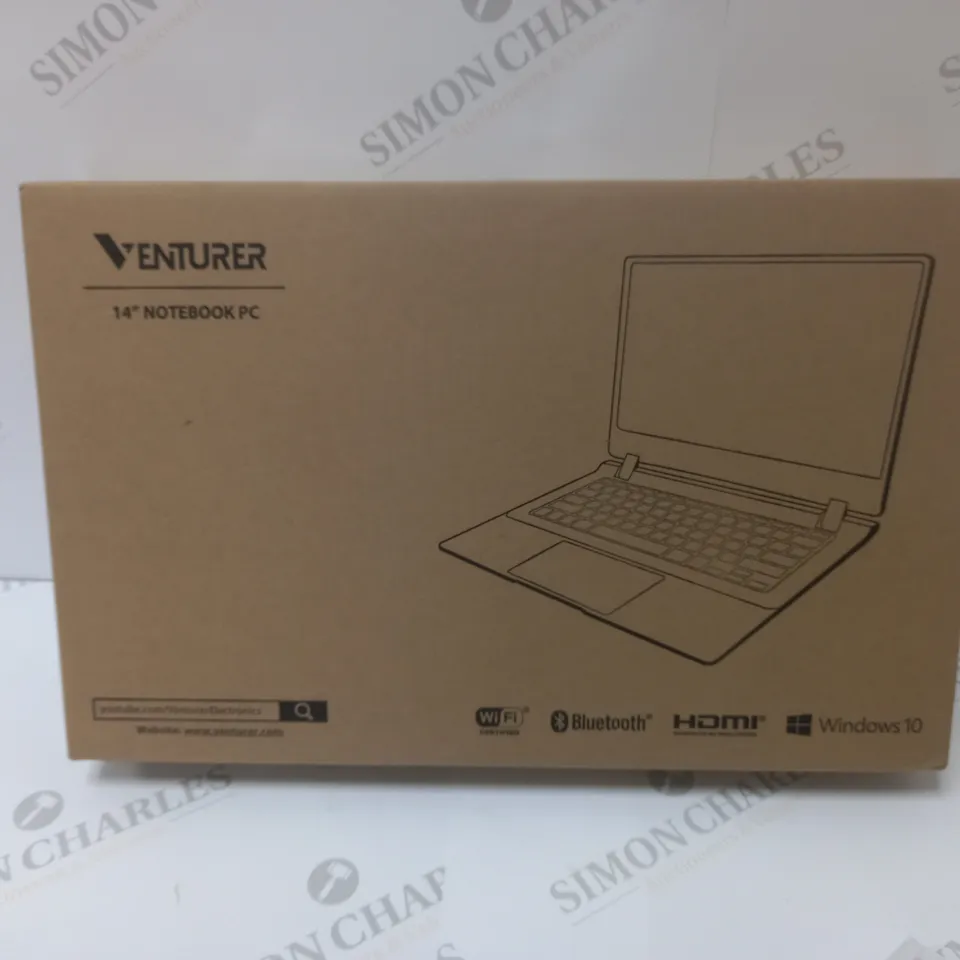 BRAND NEW BOXED VENTURER EUROPA 14 PLUS 14" FULL HD LAPTOP INTEL 2.6GHZ 64GB SSD 4GB RAM - BLACK