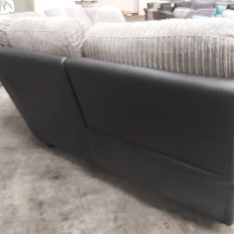 SIENNA FABRIC/FAUX LEATHER HIGH BACK MANUAL RECLINER CORNER GROUP SOFA RRP £1499