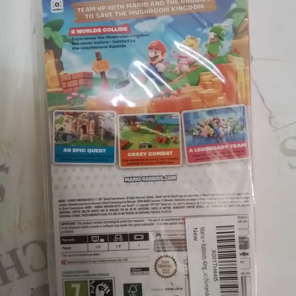 BOXED AND SEALED MARIO AND RABBIDS KINGDOM BATTLES ON NINTENDO SWITCH CONSOLE 