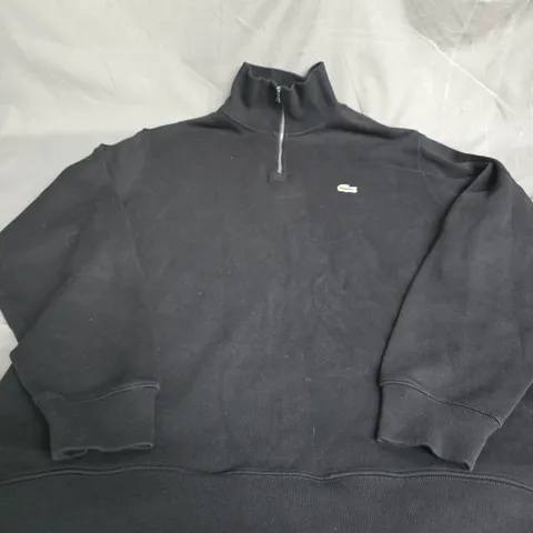 LACOSTE BLACK HALF ZIP SWEATER SIZE XXL