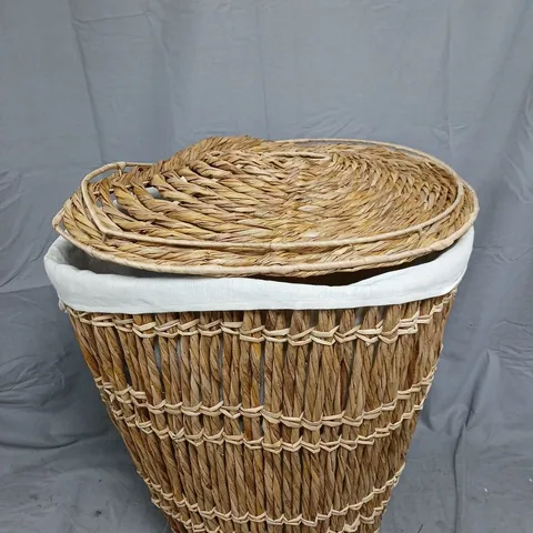ROUND PAPYRUS LAUNDRY HAMPER WITH LID
