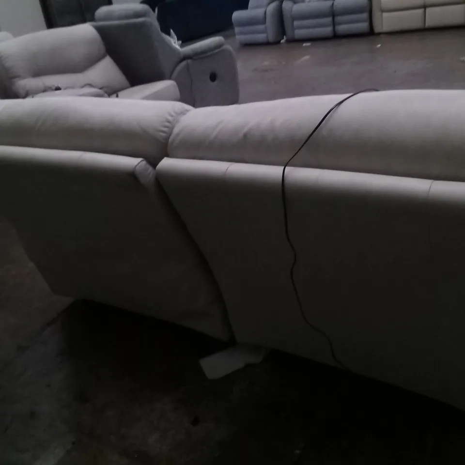 DESIGNER G PLAN MADE STRATFORD REGENT CHALK ELECTRIC RECLINING 3 SEATER SOFA