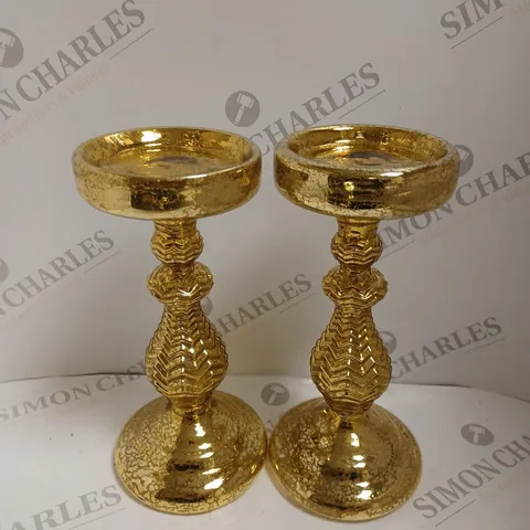 ALISON CORK PRE-LIT SET OF 2 MERCURY GLASS CANDLE HOLDERS