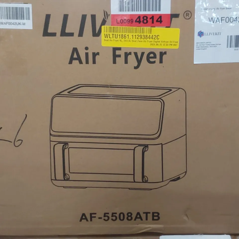 BOXED DUAL AIR FRYER 9L, DUAL ZONE DIGITAL AIR FRYER (1 BOX)