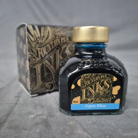 DIAMINE FOUNTAIN PEN INK - AQUA BLUE (80ML)