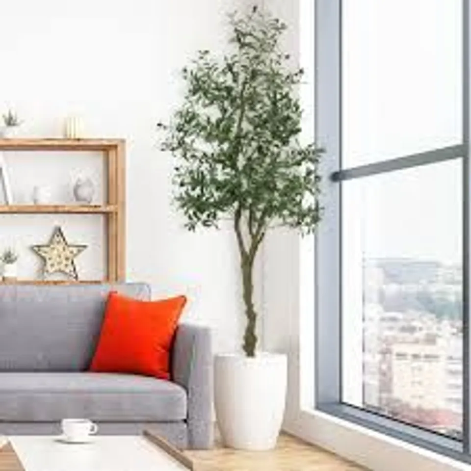 BOXED 210CM FAUX OLIVE TREE