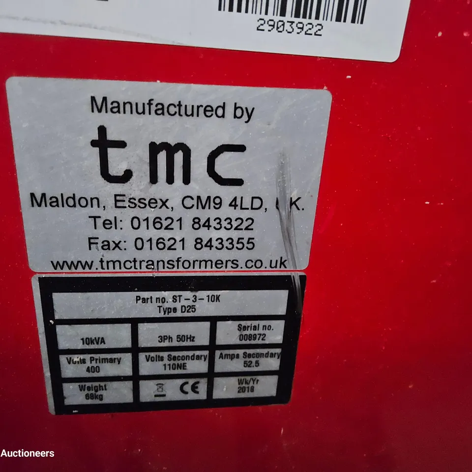 TMC SINGLE PHASE 110V TRANSFORMER