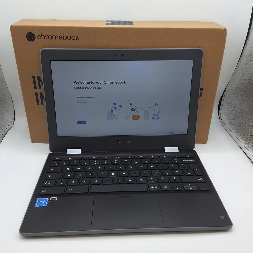 BOXED ASUS CHROMEBOOK C214M LAPTOP IN DARK GREY