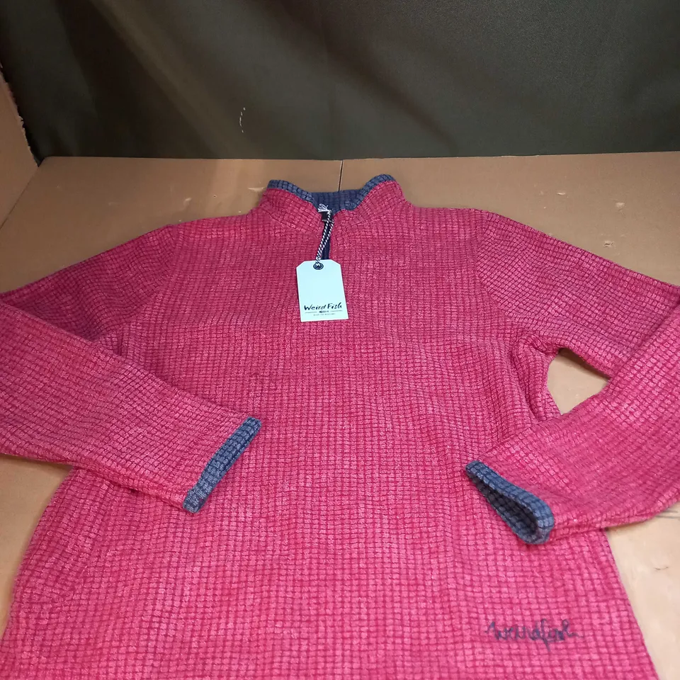 WEIRD FISH BEYONCE ECO 1/4 ZIP GRID FLEECE SIZE 14