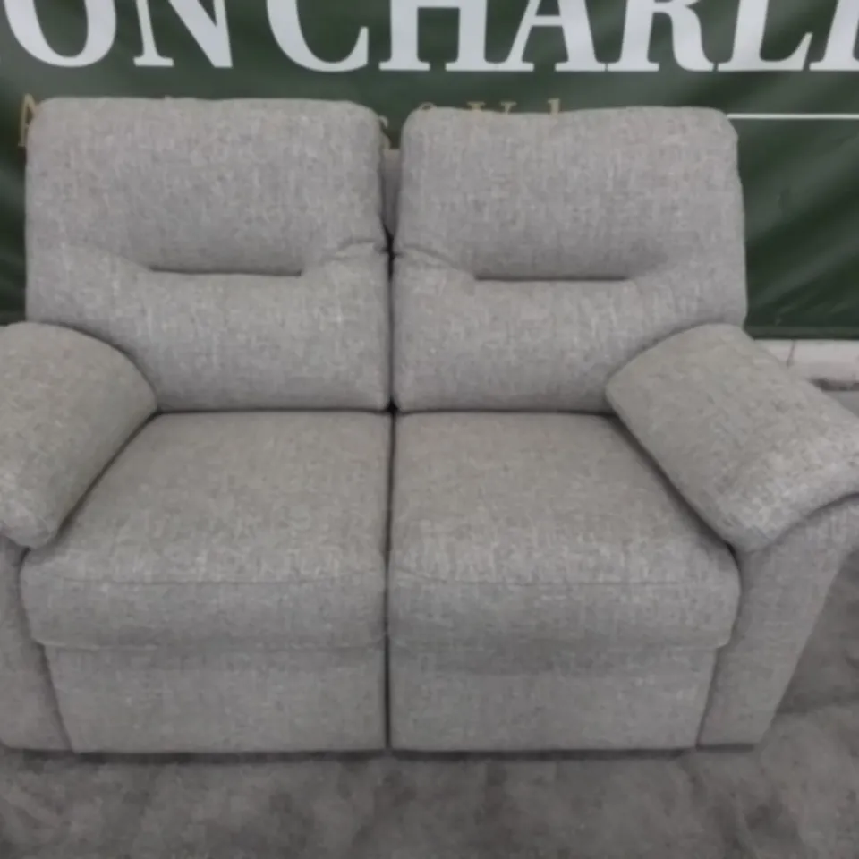 DESIGNER G PLAN MADE SEATTLE AROLA SAND FABRIC TWO SEATER SOFA