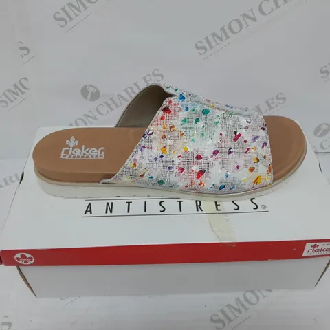 RIEKER MULTI COLOUR SIZE 41 SLIP ON SANDLE