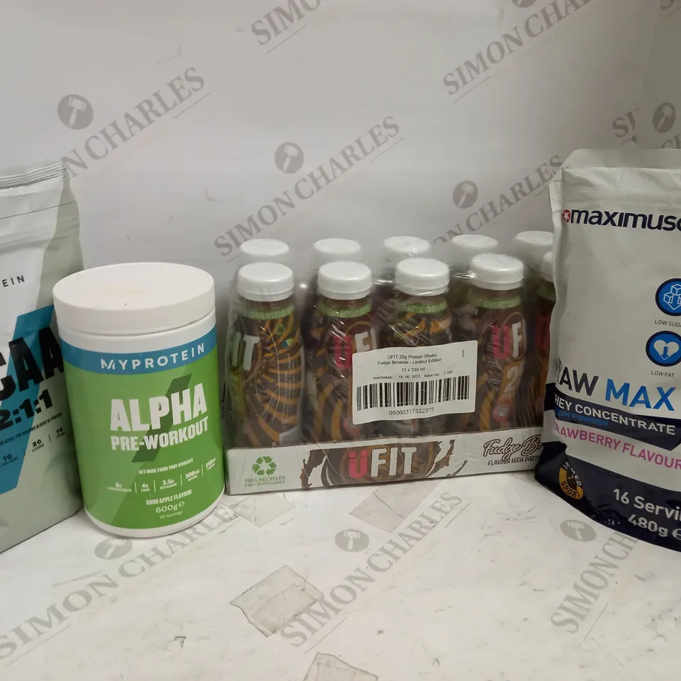 LOT OF 1.5KG PROTEIN POWDERS + 10 X 330ML PROTEIN SHAKES
