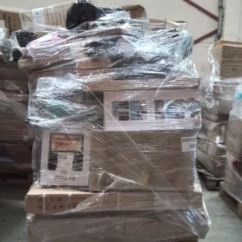 PALLET OF ASSORTED HOUSEHOLD GOODS AND PRODUCTS TO INCLUDE;VACUUM CLEANER,AIR FRYER,VELVET CHAIR