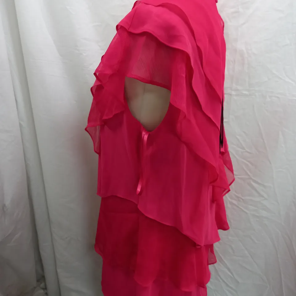 PHASE EIGHT SAGE PLEAT DRESS RASPBERRY - SIZE UK 14