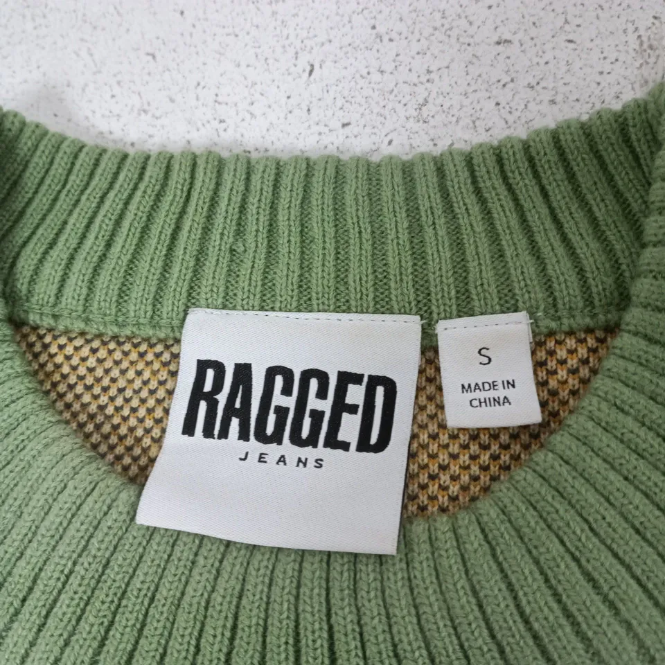 RAGGED JEANS COLOUR-BLOCK KNIT JUMPER – SIZE S (WOMEN)