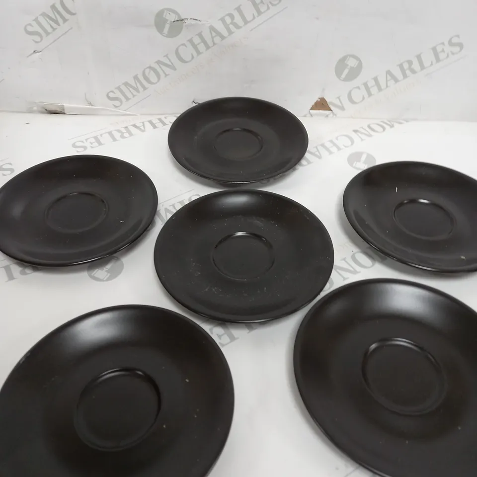 GENWARE PORCELAIN MATT BLACK SAUCER (PACK OF 6)