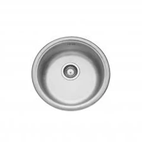 BOXED LEISURE ROUND INSET 1.0 BOWL STAINLESS STEEL DRAINER FOR KITCHEN SINK WITH WASTE KIT 450MM L X 450MM W - SATIN