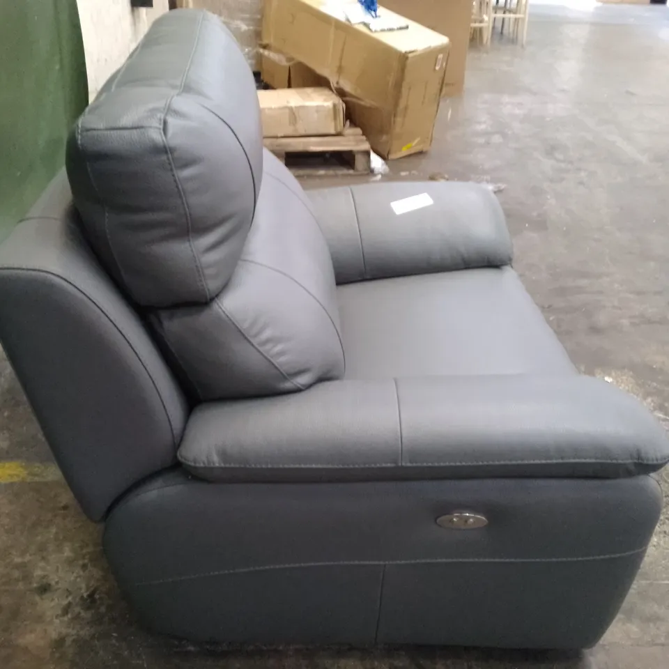 QUALITY ITALIAN DESIGNER PATRIZIO SMALL ARMS ELECTRIC RECLINER CHAIR - ANTHRACITE GREY LEATHER