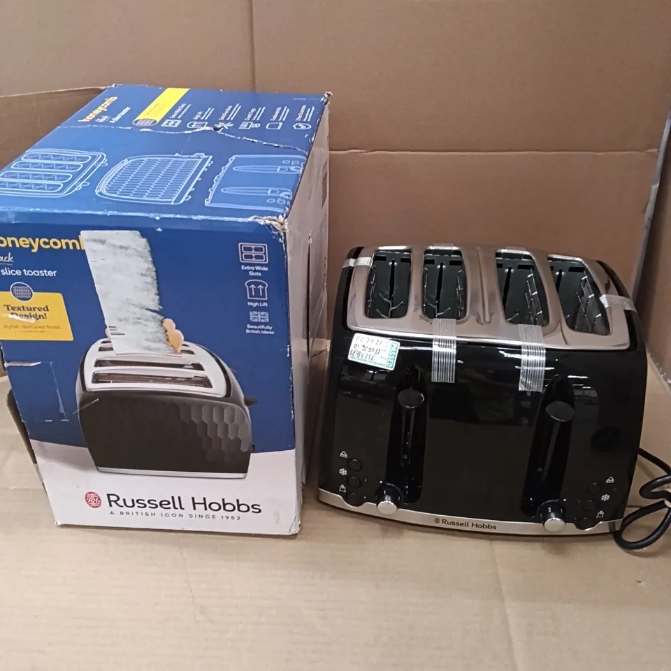 RUSSELL HOBBS 26071 HONEYCOMB 4 SLICE TOASTER - BLACK 26071