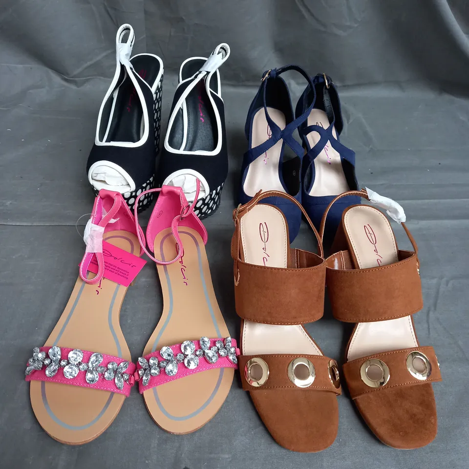 BOX OF 10 PAIRS OF ASSORTED DOLCIS SHOES IN VARIOUS STYLES, COLOURS AND SIZES