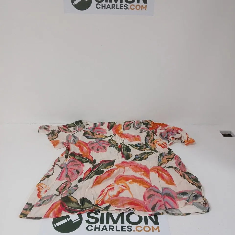 TOGETHER FLORAL PRINT PINTUCK TUNIC– WOMEN'S SIZE 16
