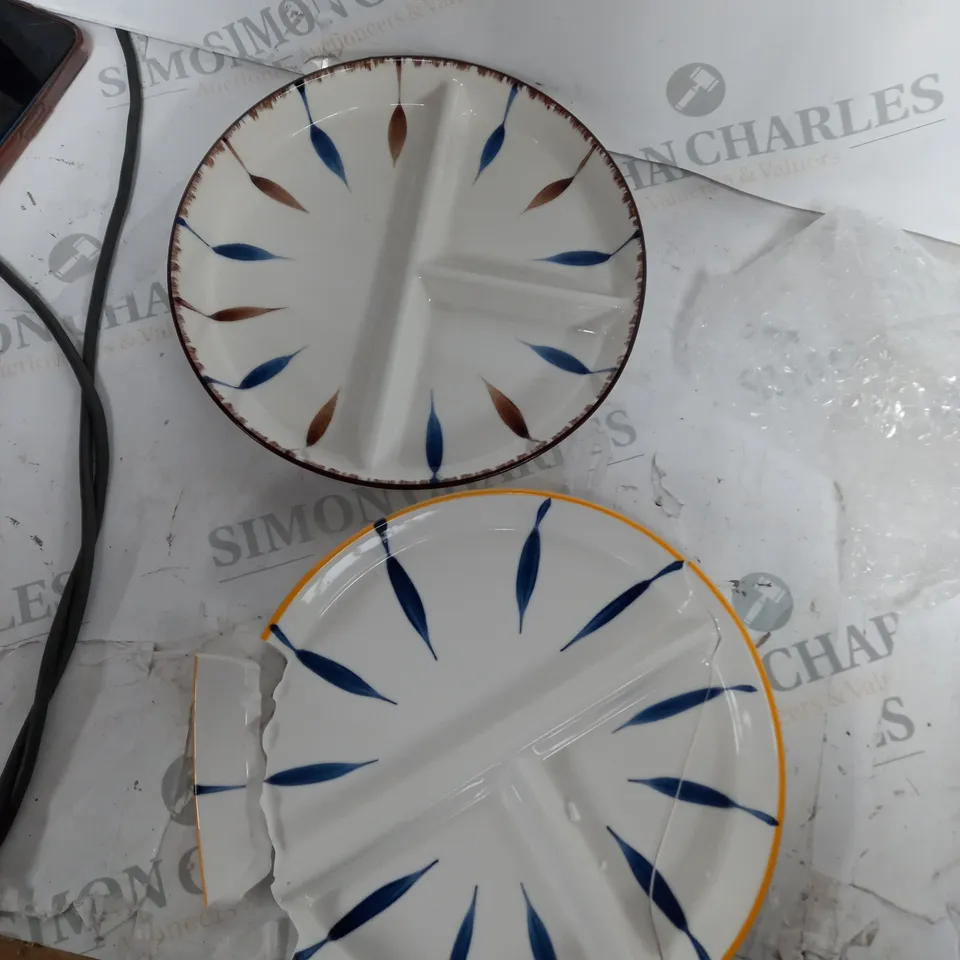 TWO CERAMIC DIVIDED PLATES