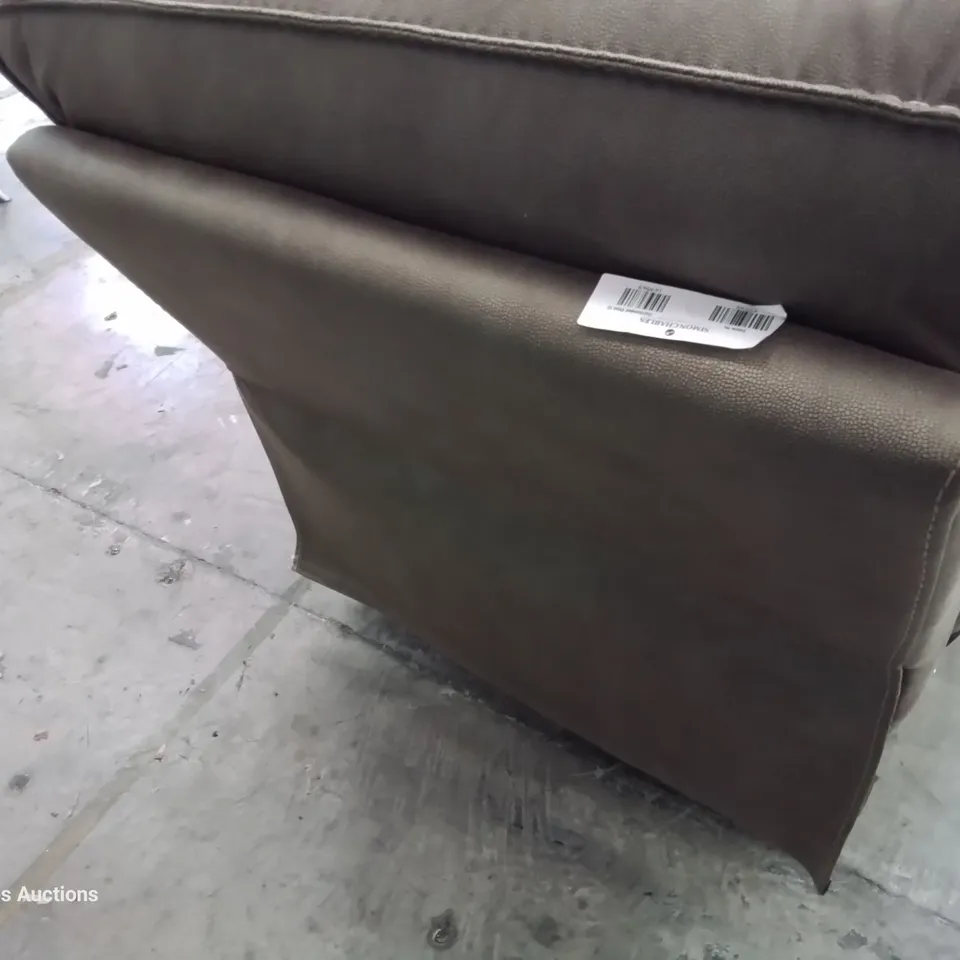 DESIGNER ARMLESS SECTION LIGHT BROWN MACAU FABRIC WITH CONTRASTING STITCHING