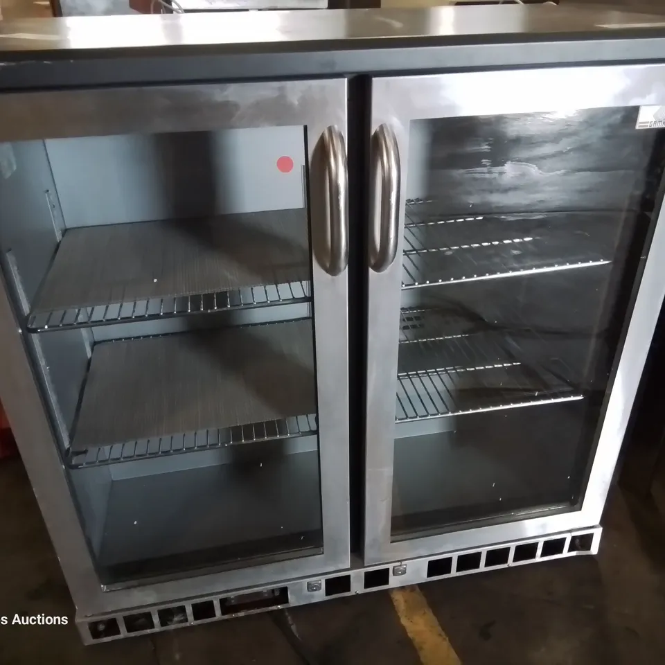 GAMKO DOUBLE DOOR UNDER COUNTER BOTTLE DISPLAY FRIDGE 