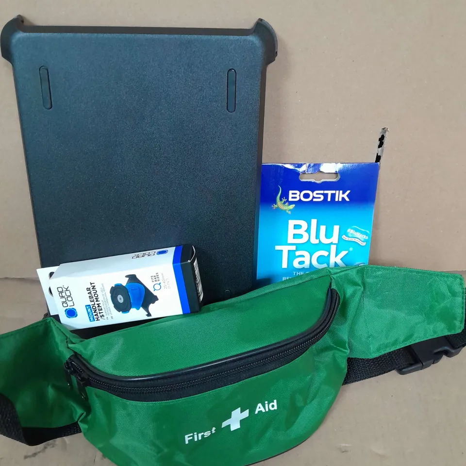 APPROXIMATELY 20 ASSORTED HOUSEHOLD ITEMS TOO INCLUDE, QUAD LOCK, OTTER BOX, BLU TAK    , ETC 