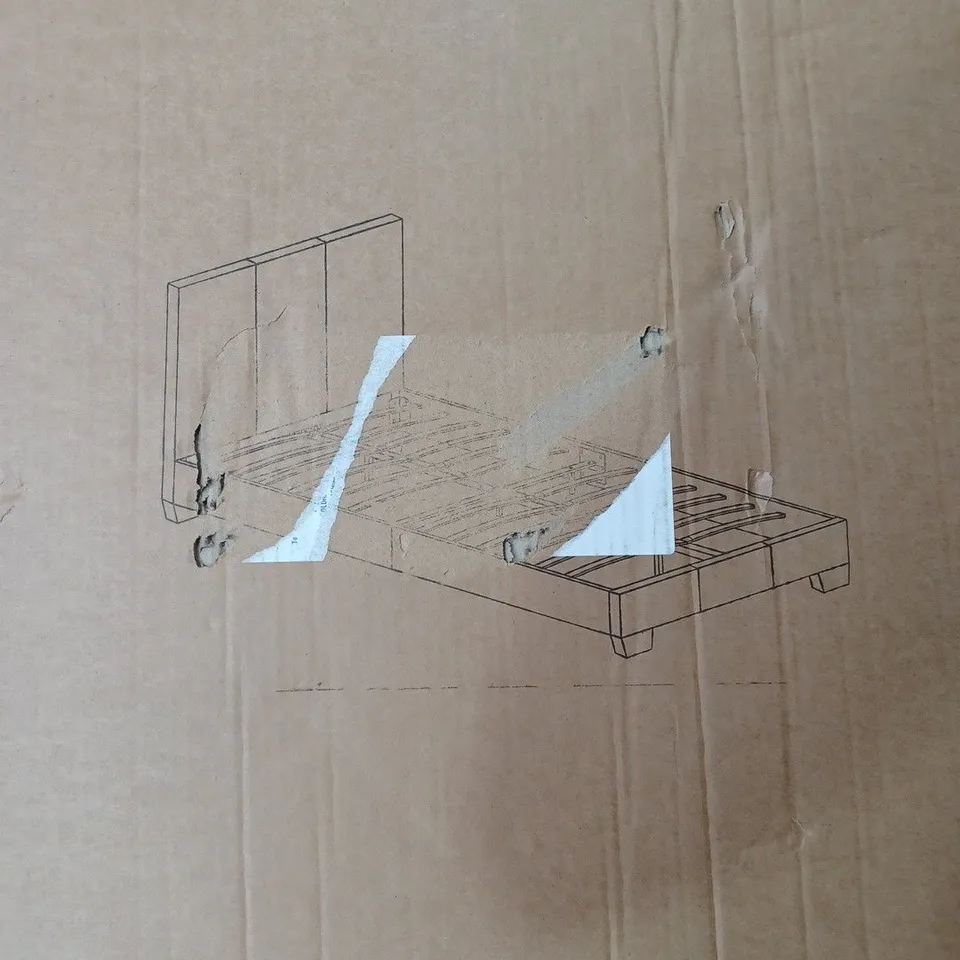 BOXED RILEY FABRIC SINGLE BED FRAME - GREY (1 BOX) [COLLECTION ONLY]