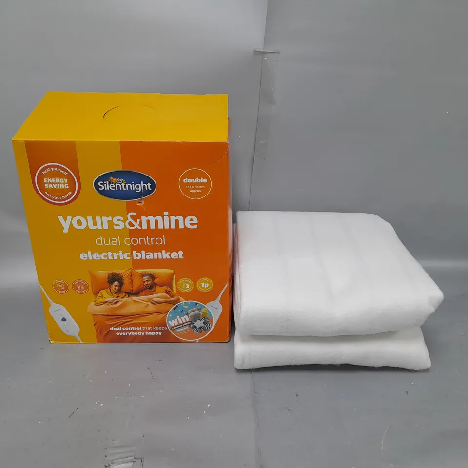 SILENT NIGHT YOUR & MINE DUAL CONTROL ELECTRIC BLANKET - DOUBLE 