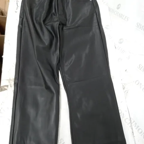 ZARA GLOSSY BLACK TROUSERS - SMALL