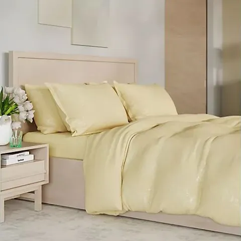 COZEE HOME EMBELLISHED FRL 6PC DUVET SET YELLOW KING SIZE