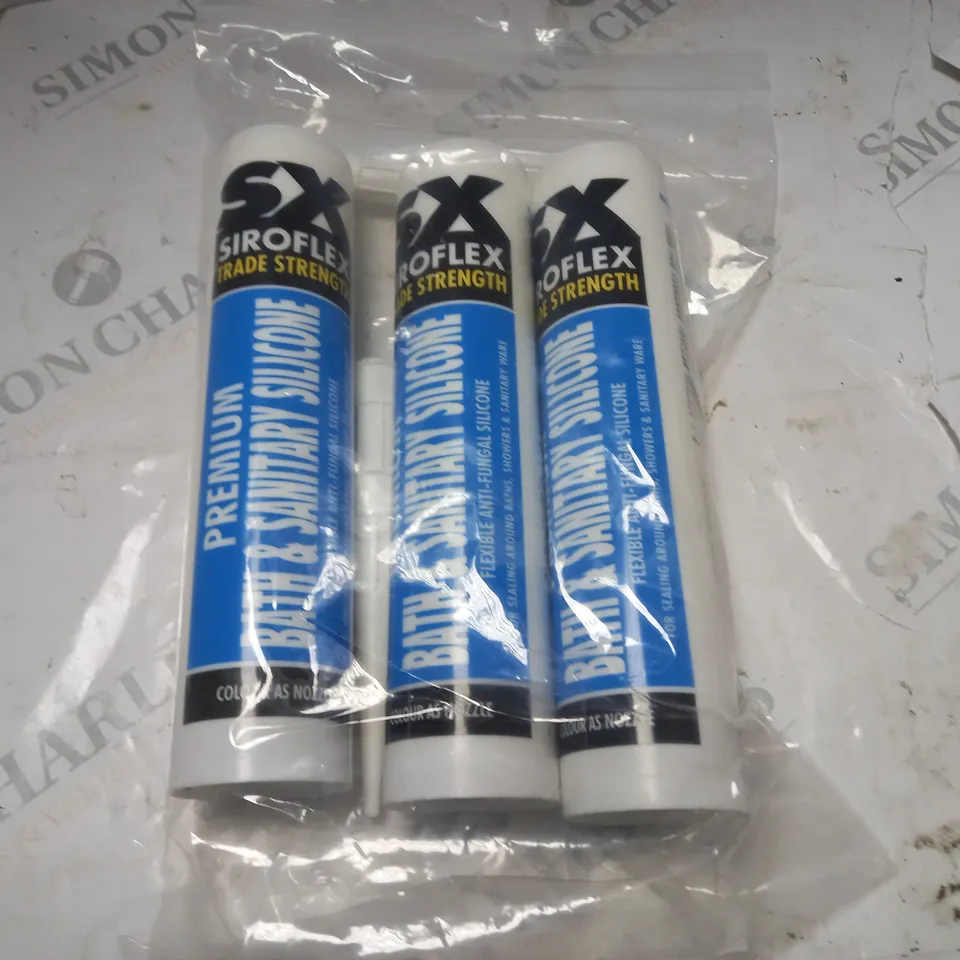 LOT OF 3 SX SIROFLEX PREMIUM BATH AND SANTAREY SILICONE