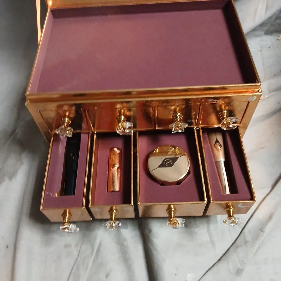 CHARLOTTE TILBURY ADVENT CALENDAR MAKE-UP SET – COPPER-GOLD BOX WITH 12 DRAWERS