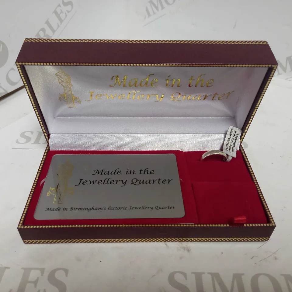 PERSONILISED ARGENTIUM SILVER WEDDING BAND SIZE M - "MR & MRS 21/05/22" RRP £101