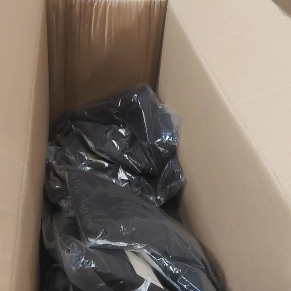 BOX CONTAINING APPROXIMATELY 12x BRAND NEW CAPSULE BLACK TAPERED TROUSERS - SIZE 14L