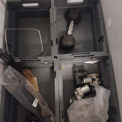 CAGE OF ASSORTED PRODUCTS TO INCLUDE; DUMBBELL, LED LAMP AND KITSURE DISH DRYING RACK β BOXED KITCHEN RACK WITH ASSORTED ITEMS