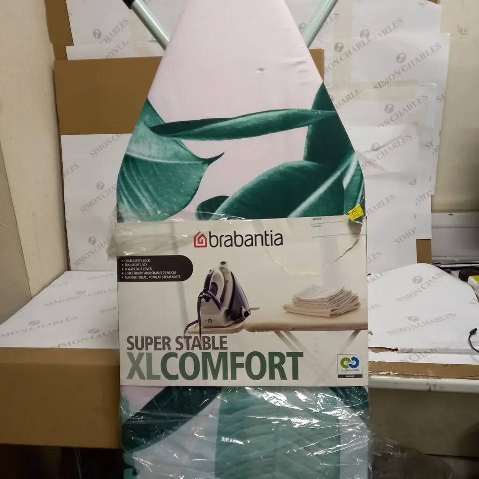 BRABANTIA 118487 TROPICAL LEAVES IRONING BOARD WITH SOLID STEAM UNIT HOLDER COLLECTION ONLY